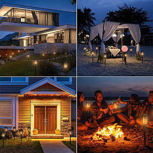 Светильник садовый на солнечной батарее уличный Факел Огонек OG-LDP30