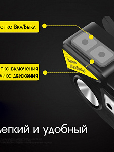 Патриот PT-FLG27 фонарь налобный (1L, аккум, дат.движ)