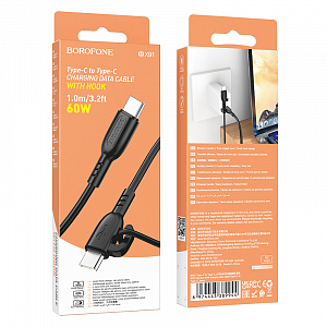 BOROFONE BX91 Черный кабель PD60W (TYPE-C-TYPE-C) 1м