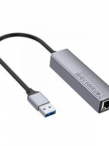 HOCO HB34 концентратор USB (3*USB 3.0, RG45) 1.5м