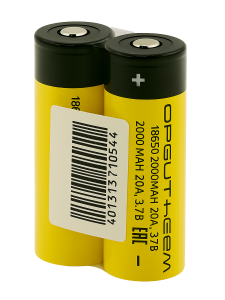 Аккумулятор 18650 высокотоковый, 2000мАч, 2шт Орбита