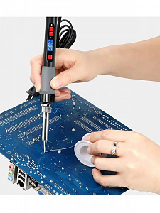 Паяльник электрический 80Вт с терморегулятором и дисплеем Помощник PM-INP34