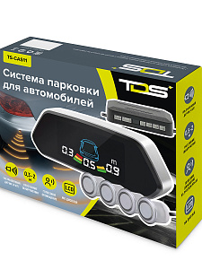 Парктроник автомобильный система парковки 4 датчика и дисплей TDS TS-CAS11 Черный