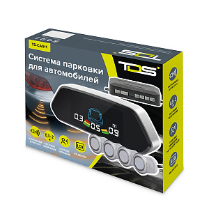 Парктроник автомобильный система парковки 4 датчика и дисплей TDS TS-CAS11 Черный