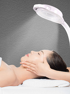 Лампа лупа с подсветкой напольная на колесиках для косметолога Орбита INL87