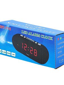 Часы электронные настольные от сети с будильником VST 715-1 Красные