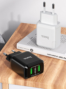 HOCO N6 Черный ЗУ с 2*USB (QC 3.0, 3000mA)