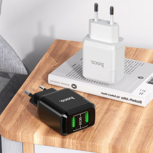 HOCO N6 Черный ЗУ с 2*USB (QC 3.0, 3000mA)