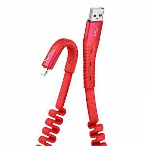 HOCO U78 Красный кабель USB 2.4A (iOS Lighting) 1.2м