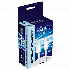 Орбита OT-SMU02 Белый кабель PD60W (TYPE-C - TYPE-C) 1.2м
