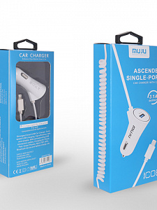 MUJU MJ-C08 ЗУ авто USB + кабель iOS Lightning (5B,3100mA)