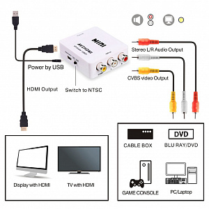 Переходник с AV/RCA на HDMI конвертер Орбита OT-AVW52