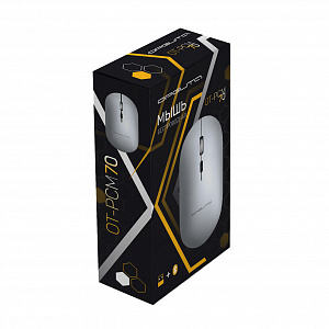 Орбита OT-PCM70 Серебряная мышь беспроводная (USB/Bluetooth,аккум)