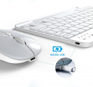 Клавиатура и мышь беспроводные Bluetooth комплект Орбита OT-PCM67 Белый