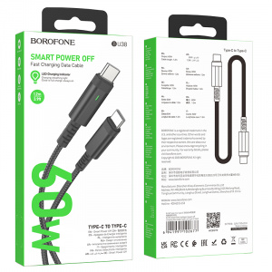 BOROFONE BU38 Черный кабель PD60W (TYPE-C-TYPE-C) 1.2м