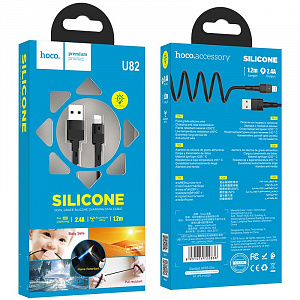 HOCO U82 Черный кабель USB 2.4A (iOS Lighting) 1.2м