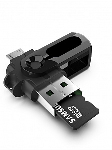 Орбита OT-SMA25 переходник OTG (штекер USB/TF - штекер microUSB)(УПАКОВКА 20ШТ)
