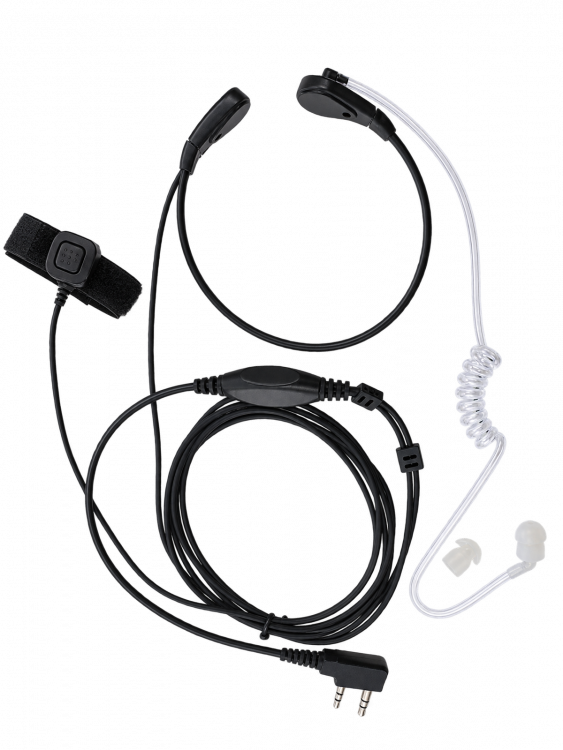 Гарнитура ларингофон с прозрачным воздуховодом для рации Baofeng, Kenwood, Retevis, TYT, QYT, MYT разъём 2 PIN Орбита OT-RCK10