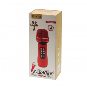 WSTER WS-898 Розовый микрофон беспроводной (Bluetooth, динамики, USB)