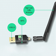 Wi-Fi + Bluetooth 5.0 адаптер для компьютера и ноутбука USB двухдиапазонный 5 Ггц и 2.4 Ггц 600 Мбит/с Орбита OT-PCB20