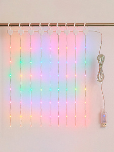 Гирлянда штора интерьерная, умная Bluetooth 3х2 м, ARGB Огонёк OG-LDG26