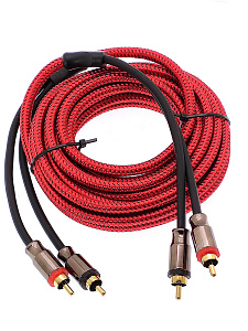 Межблочный аудио кабель 2RCA для авто 5 метров TDS TS-CAD12