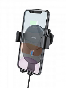 HOCO CW25 Черный Держатель для смартфонов + беспроводное ЗУ 10W (в воздуховод)