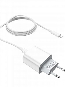 HOCO C76A Plus Белый ЗУ с TYPE-C + кабель IOS Lighting (PD20W, 3000mA)