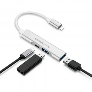 USB HUB 2.0, разветвитель Lightning на 3 порта Орбита OT-PCR19