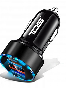 Зарядка в прикуриватель для автомобиля 2*USB TDS TS-CAU69A