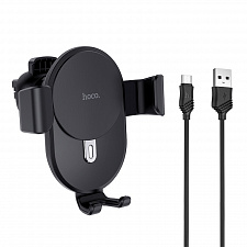 HOCO CW25 Черный Держатель для смартфонов + беспроводное ЗУ 10W (в воздуховод)