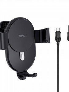 HOCO CW25 Черный Держатель для смартфонов + беспроводное ЗУ 10W (в воздуховод)