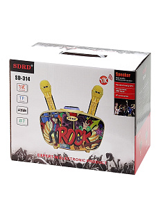 SDRD SD-314 Черная Караоке система (2 микр, Bluetooth 4.2)