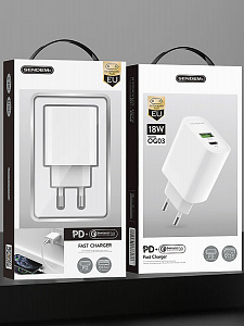 SENDEM OG03 Белый ЗУ с TYPE-C/USB (PD+QC3.0, 3000mA)