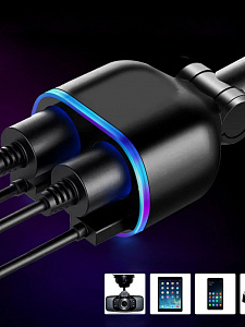 TDS TS-CAU67 Разветвитель авто (2 гнезда + 2*USB)