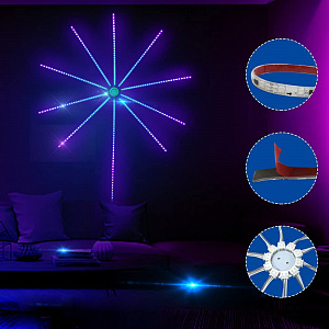 Светодиодная Bluetooth лента Фейерверк с пультом Огонёк OG-LDL39 30см