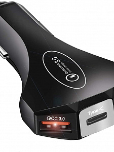 TDS TS-CAU34 Черный ЗУ авто USB (QC3.0,3500mA)