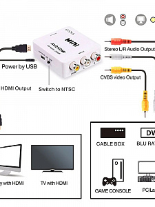 Переходник с HDMI на AV/RCA конвертер Орбита OT-AVW51