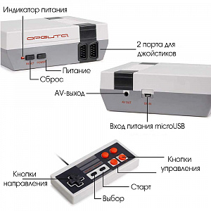 Игровая приставка ретро консоль 8-битная Орбита OT-TYG01