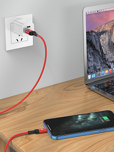 BOROFONE BU30 Красный кабель USB 2.4A (iOS Lighting) 1.2м