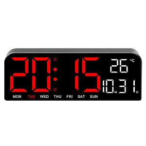 Часы настенные, настольные электронные с температурой Орбита OT-CLW21 Красные