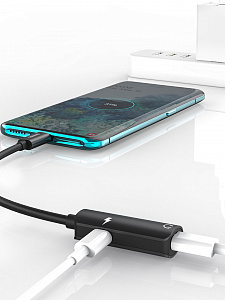 SENDEM A10 переходник аудио (штекер TYPE-C - гнездо TYPE-C/гнездо TYPE-C) 14см