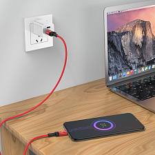 BOROFONE BU30 Красный кабель USB 2.4A (microUSB) 1.2м