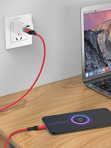 BOROFONE BU30 Красный кабель USB 2.4A (microUSB) 1.2м