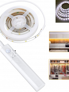 Огонек OG-LDL04 Белая светодиодная лента 1м (датчик движения)