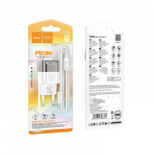 HOCO C125A Черный ЗУ с TYPE-C + кабель Type-C (PD20W, 3000mA)