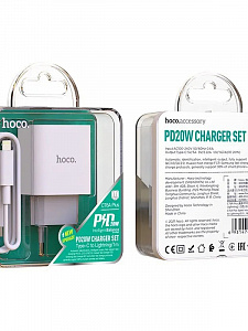 HOCO C76A Plus Белый ЗУ с TYPE-C + кабель IOS Lighting (PD20W, 3000mA)