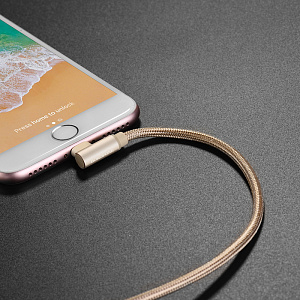 BOROFONE BX26 Золото кабель угловой USB 2.4A (iOS Lighting) 1м