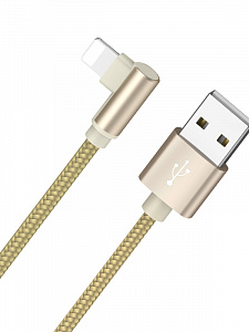 BOROFONE BX26 Золото кабель угловой USB 2.4A (iOS Lighting) 1м