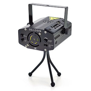 Лазерная световая установка для дома 2 в 1 с MP3 Огонёк OG-LDS06 Черная